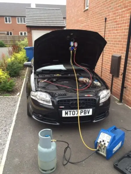 Air con re-gas carried out at the same time as windscreen replacement in Warsop Vale, Mansfield: Swipe To View More Images
