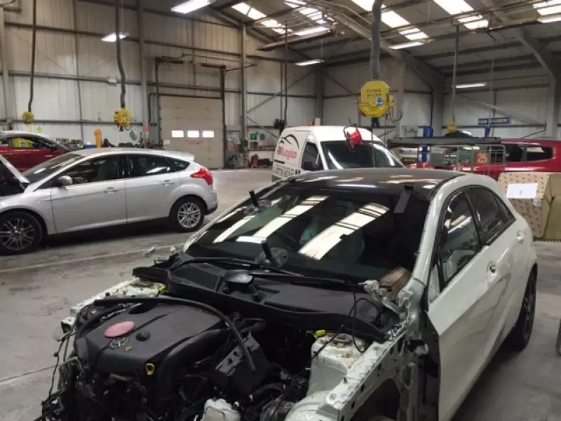 remove and re fit windscreen on a merc A class in Huddersfield NCRC bodyshop: Swipe To View More Images