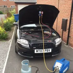Air con re-gas carried out at the same time as windscreen replacement in Warsop Vale, Mansfield: Click Here To View Larger Image